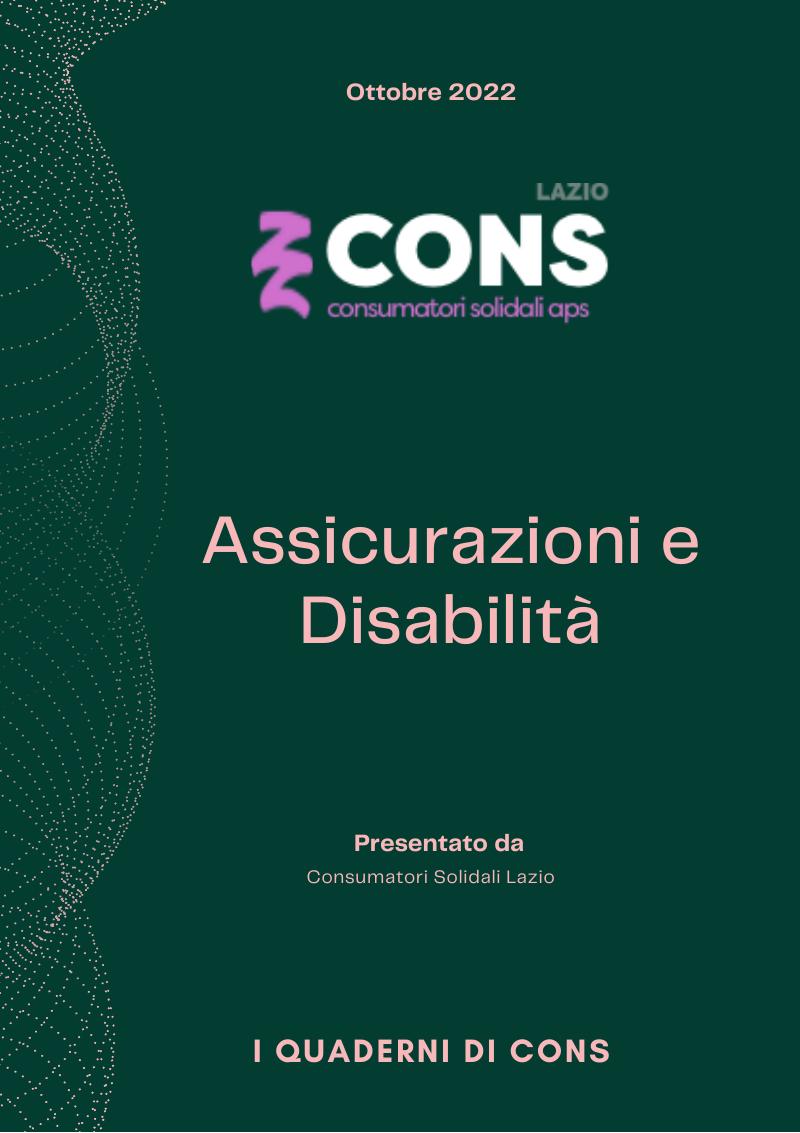 Copertina Assicurazioni e Disabilità — I Quaderni di CONS